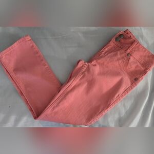 Elle Jeans Sz 4 Low Rise Straight Leg Salmon Color Euc
